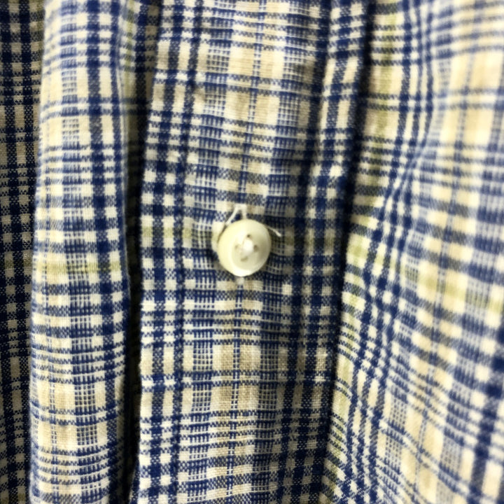 90'S Ralph Lauren CHAPS short sleeve button down check shirt men's size M vintage cotton green type Vintage Second Hand