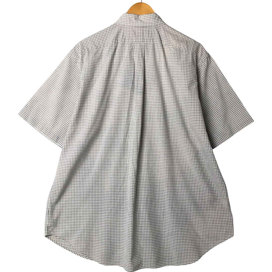 Ralph Lauren Classic Fit Short Sleeve Button Down Check Shirt Men's XL cotton white type Vintage Second Hand