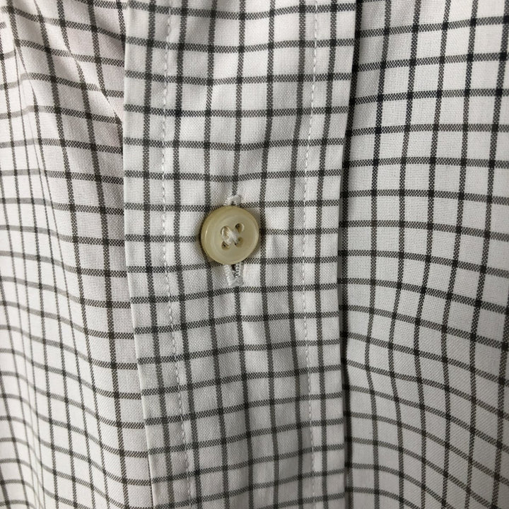 Ralph Lauren Classic Fit Short Sleeve Button Down Check Shirt Men's XL cotton white type Vintage Second Hand