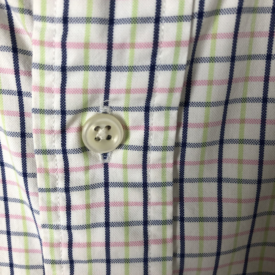 Ralph Lauren Classic Fit Short Sleeve Button Down Check Shirt Men's Size L cotton pink type Vintage Second Hand