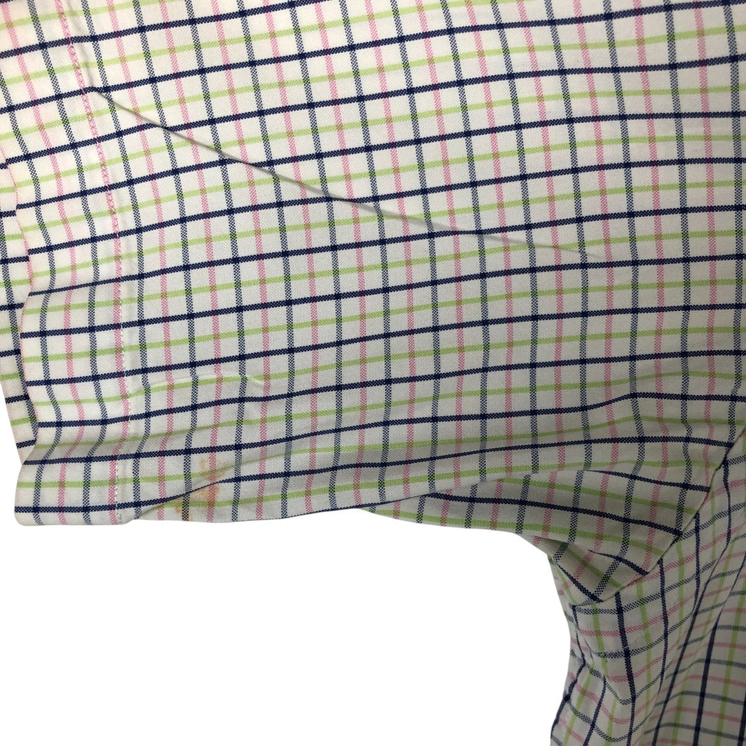 Ralph Lauren Classic Fit Short Sleeve Button Down Check Shirt Men's Size L cotton pink type Vintage Second Hand