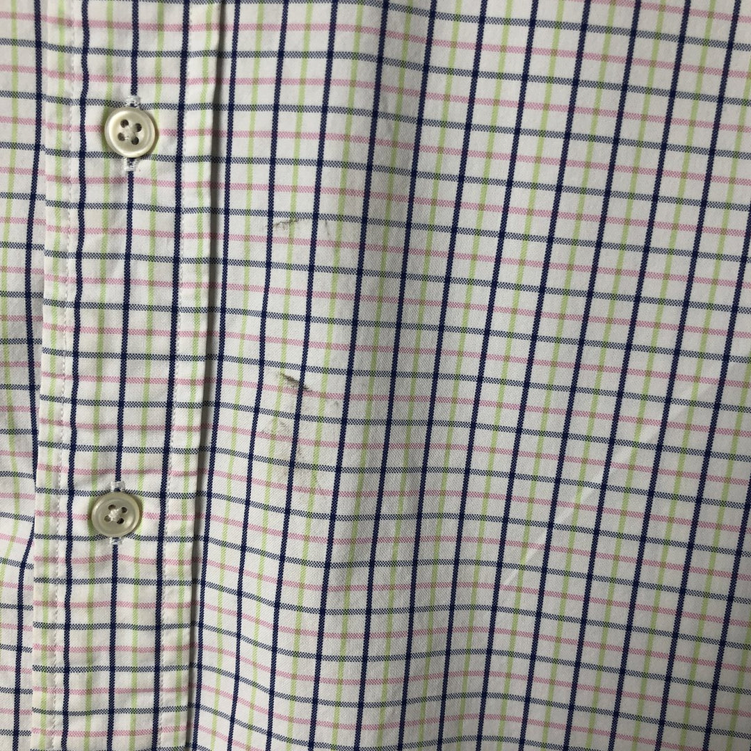 Ralph Lauren Classic Fit Short Sleeve Button Down Check Shirt Men's Size L cotton pink type Vintage Second Hand