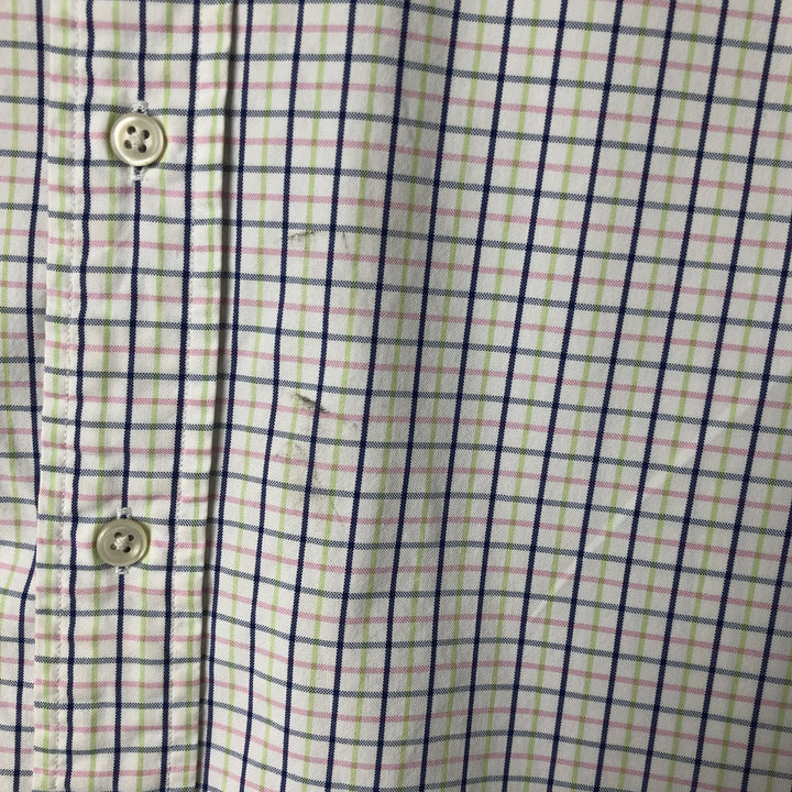 Ralph Lauren Classic Fit Short Sleeve Button Down Check Shirt Men's Size L cotton pink type Vintage Second Hand