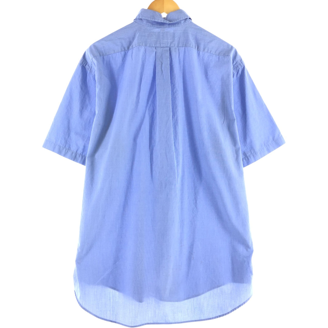 Ralph Lauren BLAKE short sleeve button down check shirt, men's size L cotton Blue type light blue Vintage Second Hand