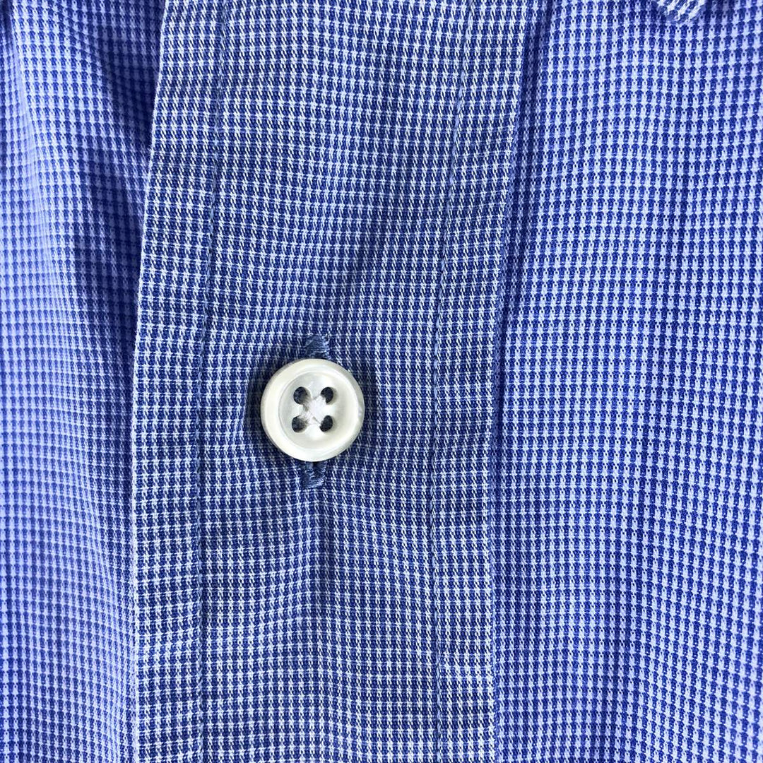 Ralph Lauren BLAKE short sleeve button down check shirt, men's size L cotton Blue type light blue Vintage Second Hand