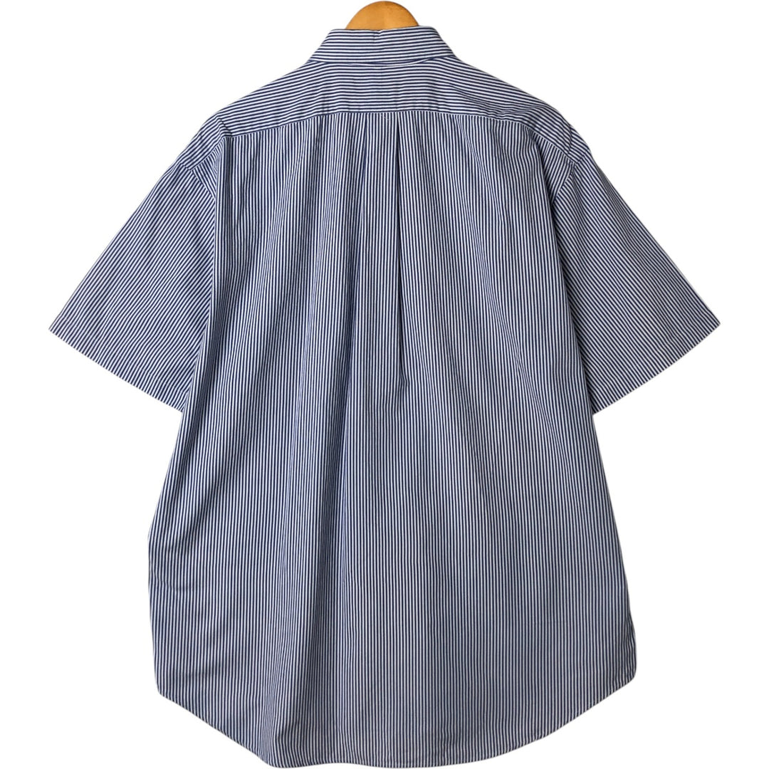 Ralph Lauren Classic Fit Short Sleeve Button Down Striped Shirt Men's Size L cotton blue type Vintage Second Hand