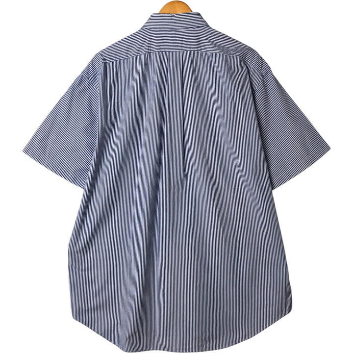 Ralph Lauren Classic Fit Short Sleeve Button Down Striped Shirt Men's Size L cotton blue type Vintage Second Hand