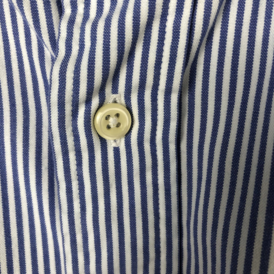 Ralph Lauren Classic Fit Short Sleeve Button Down Striped Shirt Men's Size L cotton blue type Vintage Second Hand