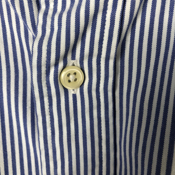 Ralph Lauren Classic Fit Short Sleeve Button Down Striped Shirt Men's Size L cotton blue type Vintage Second Hand
