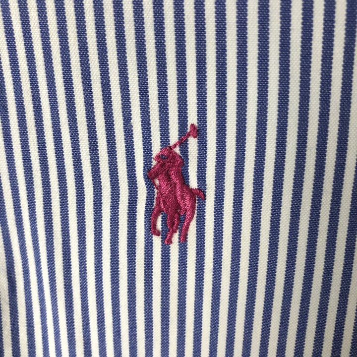 Ralph Lauren Classic Fit Short Sleeve Button Down Striped Shirt Men's Size L cotton blue type Vintage Second Hand