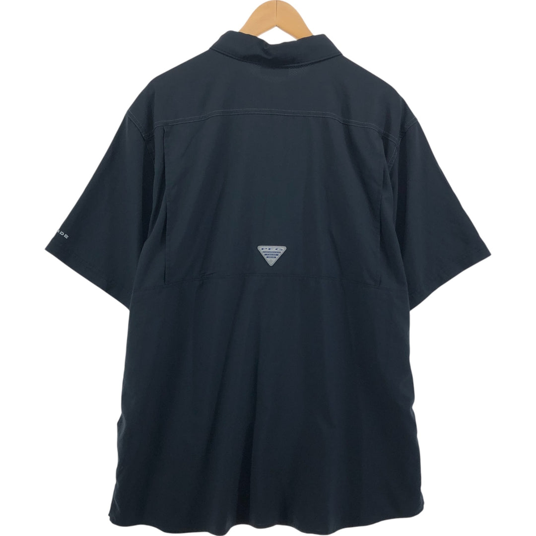 Columbia OMNI-SHIELD Short Sleeve Fishing Shirt, Men's XL polyester black type Vintage Second Hand