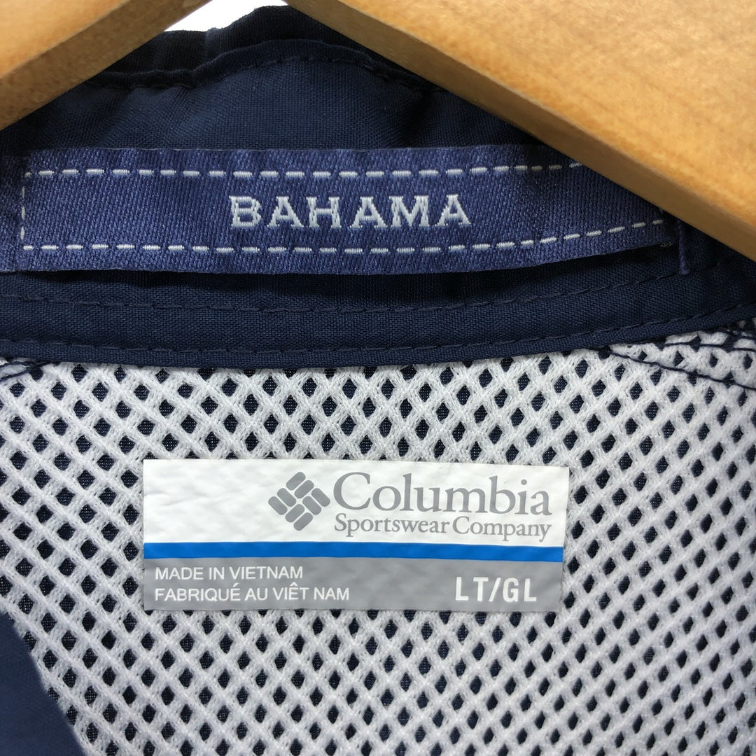 Columbia OMNI-SHIELD Short Sleeve Fishing Shirt, Men's L Size Nylon navy blue type Vintage Second Hand