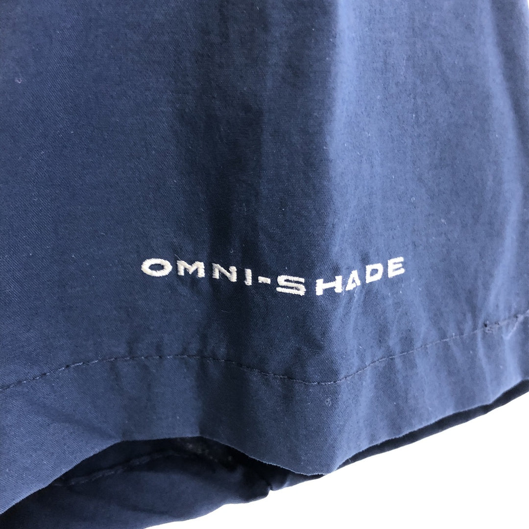Columbia OMNI-SHIELD Short Sleeve Fishing Shirt, Men's L Size Nylon navy blue type Vintage Second Hand