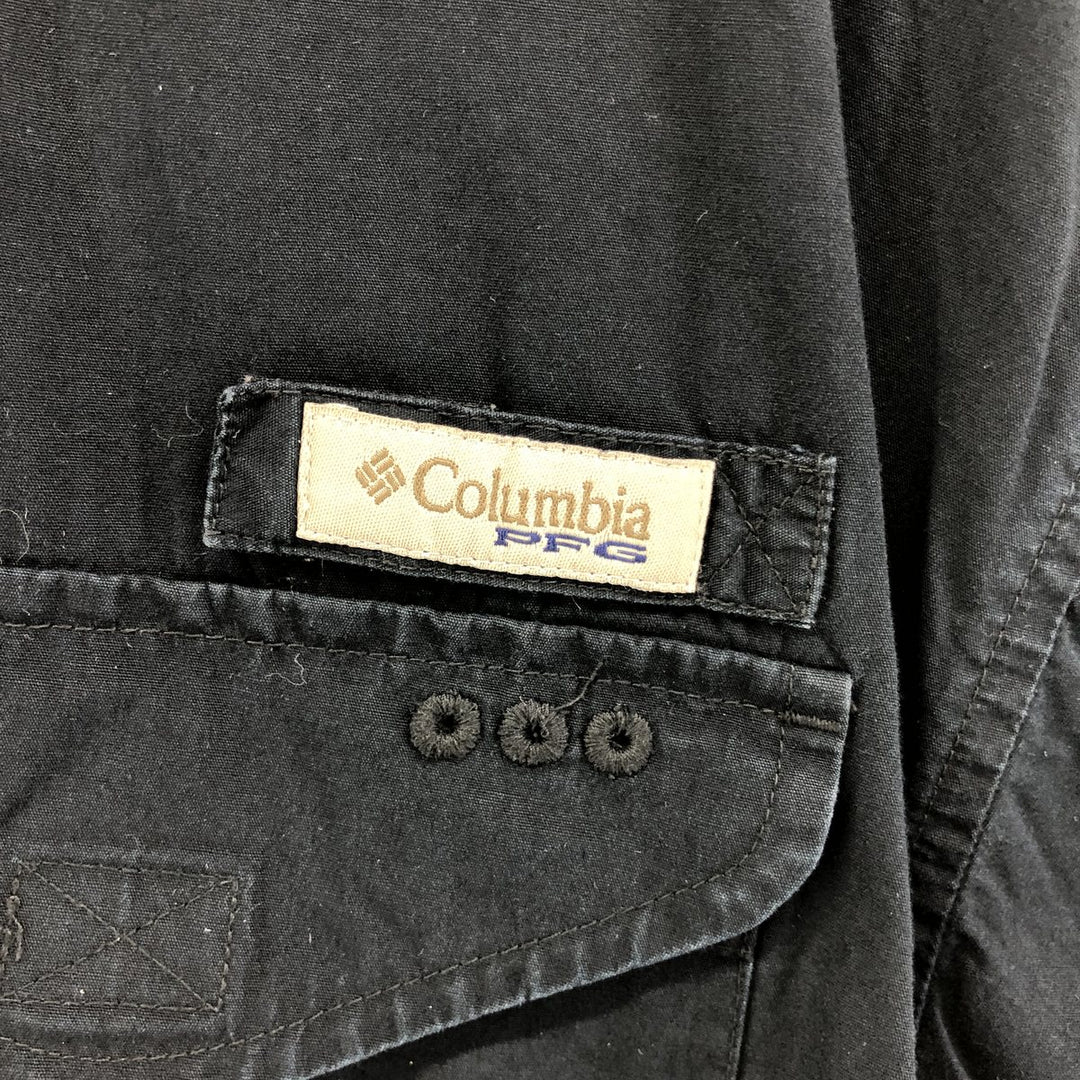 Columbia Short Sleeve Fishing Shirt, Men's XL cotton black type Vintage Second Hand