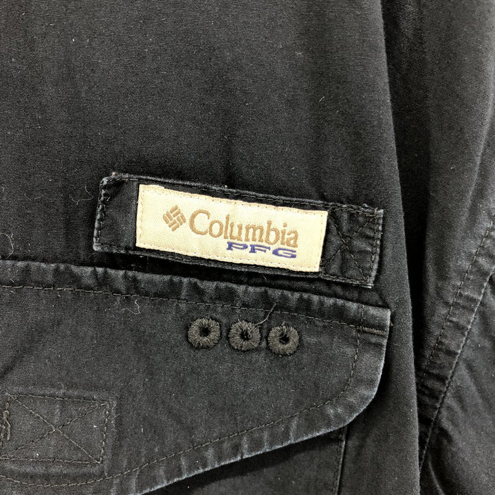 Columbia Short Sleeve Fishing Shirt, Men's XL cotton black type Vintage Second Hand