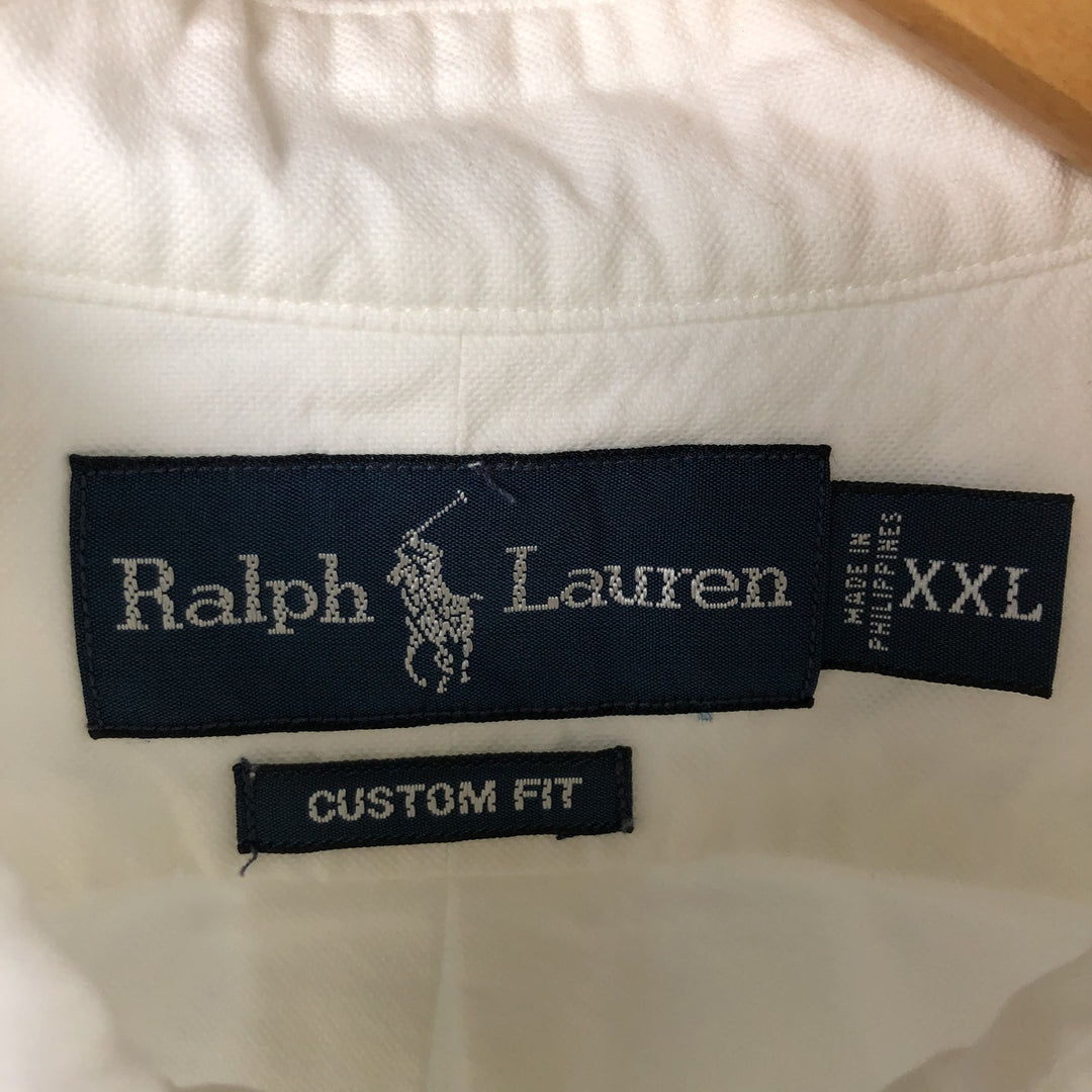 Ralph Lauren Custom Fit Long Sleeve Button Down Shirt Men's XXL cotton white type Vintage Second Hand