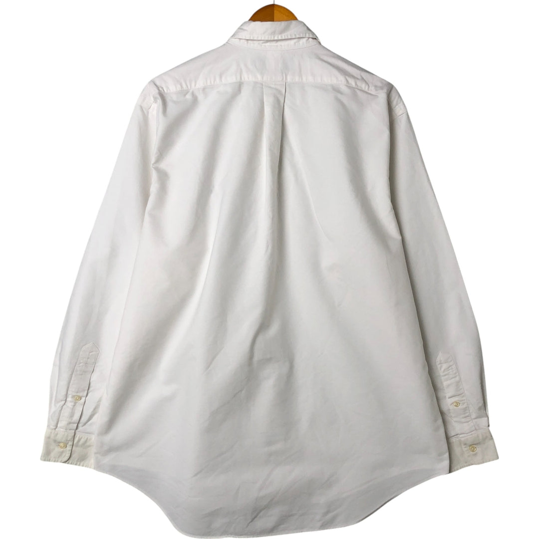 Ralph Lauren YARMOUTH long sleeve button down shirt, men's size L cotton white type Vintage Second Hand
