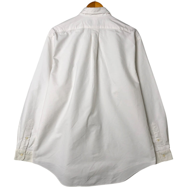 Ralph Lauren YARMOUTH long sleeve button down shirt, men's size L cotton white type Vintage Second Hand