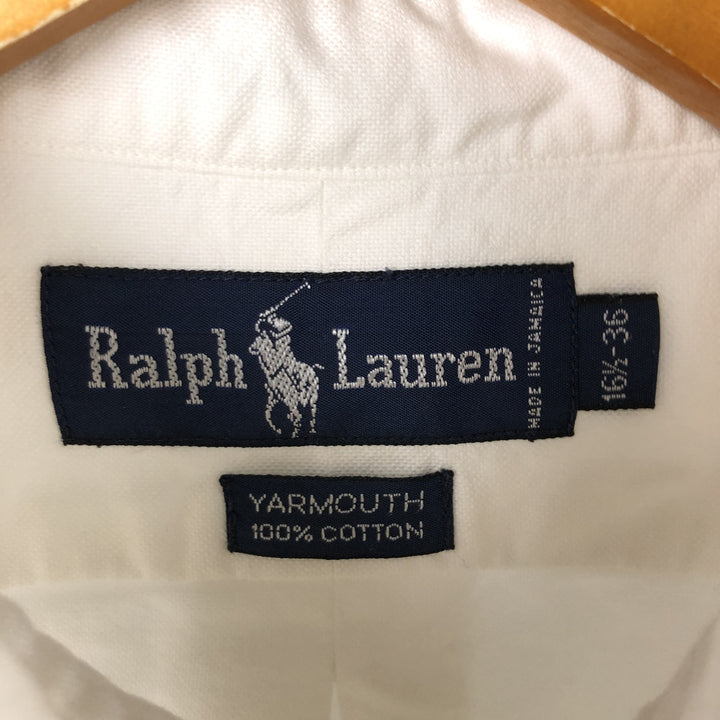 Ralph Lauren YARMOUTH long sleeve button down shirt, men's size L cotton white type Vintage Second Hand