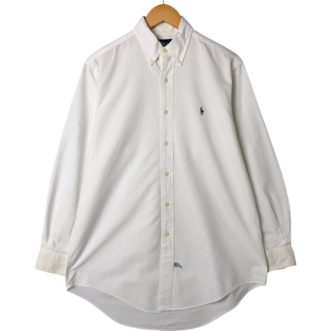 Ralph Lauren long sleeve button down shirt, men's size M cotton white type Vintage Second Hand