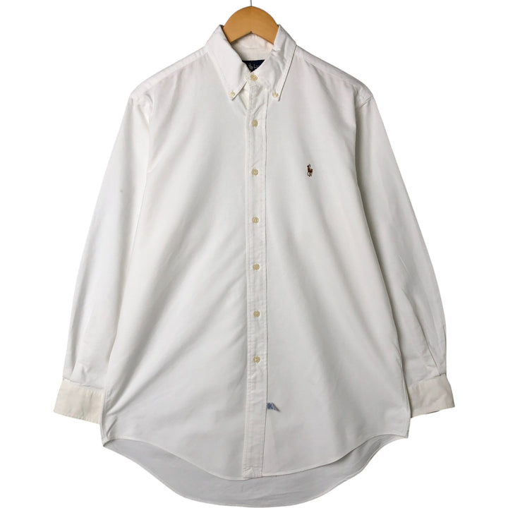 Ralph Lauren long sleeve button down shirt, men's size M cotton white type Vintage Second Hand