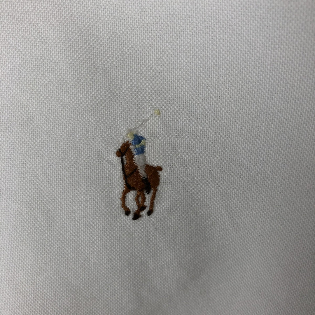 Ralph Lauren long sleeve button down shirt, men's size M cotton white type Vintage Second Hand