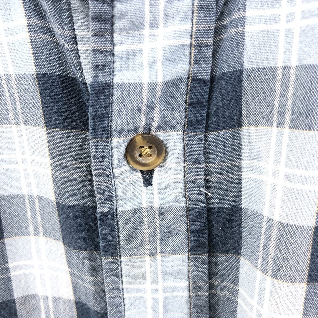 Carhartt RELAXED FIT Check Pattern Button-down Short Sleeve Work Shirt, Men's XL cotton navy blue type Vintage Second Hand
