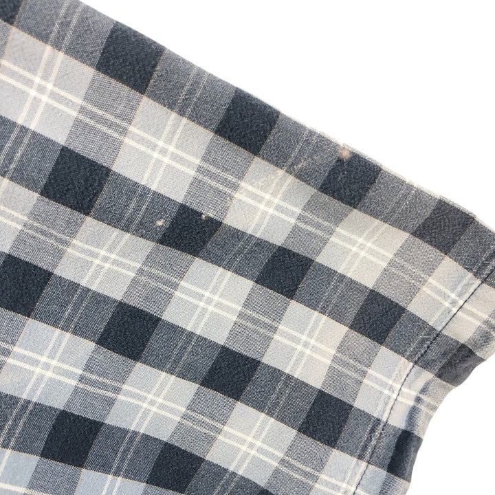 Carhartt RELAXED FIT Check Pattern Button-down Short Sleeve Work Shirt, Men's XL cotton navy blue type Vintage Second Hand