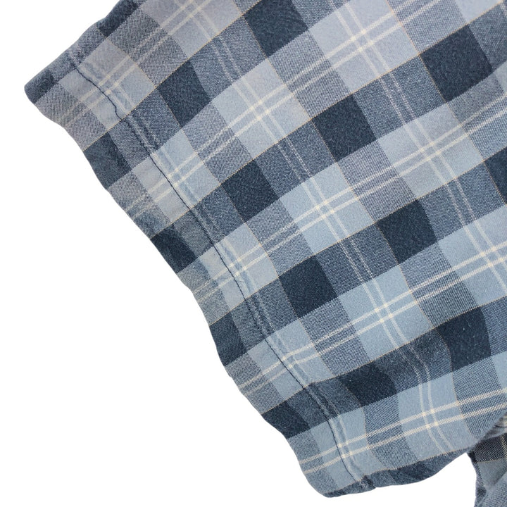 Carhartt RELAXED FIT Check Pattern Button-down Short Sleeve Work Shirt, Men's XL cotton navy blue type Vintage Second Hand