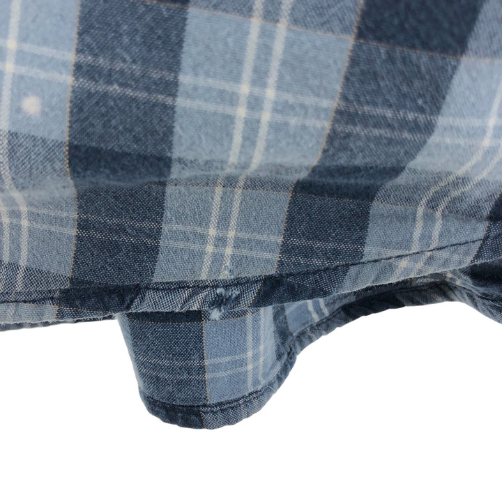 Carhartt RELAXED FIT Check Pattern Button-down Short Sleeve Work Shirt, Men's XL cotton navy blue type Vintage Second Hand