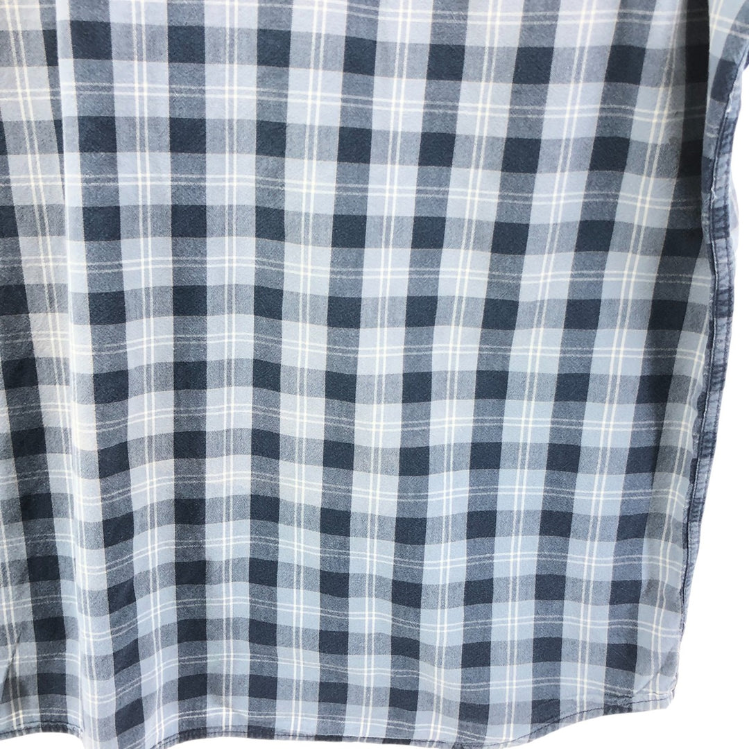 Carhartt RELAXED FIT Check Pattern Button-down Short Sleeve Work Shirt, Men's XL cotton navy blue type Vintage Second Hand