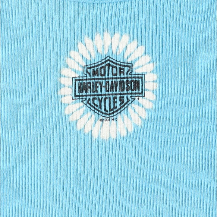 00'S Harley-Davidson Tie-dye Pattern Tank Top Made in USA Women's XXL cotton Blue type light blue Vintage Second Hand