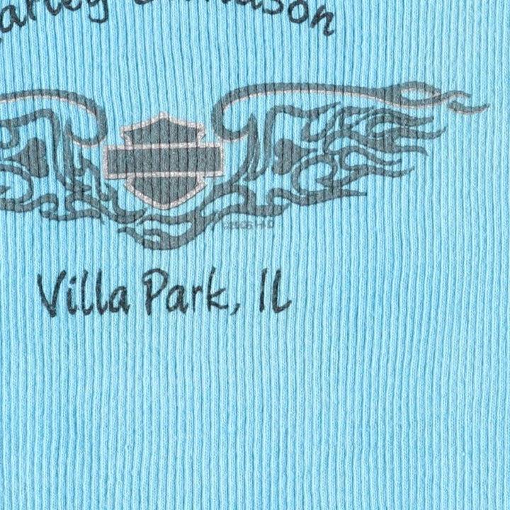 00'S Harley-Davidson Tie-dye Pattern Tank Top Made in USA Women's XXL cotton Blue type light blue Vintage Second Hand