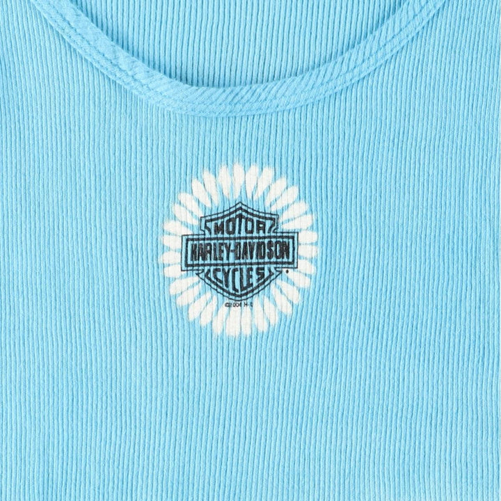 00'S Harley-Davidson Tie-dye Pattern Tank Top Made in USA Women's XXL cotton Blue type light blue Vintage Second Hand