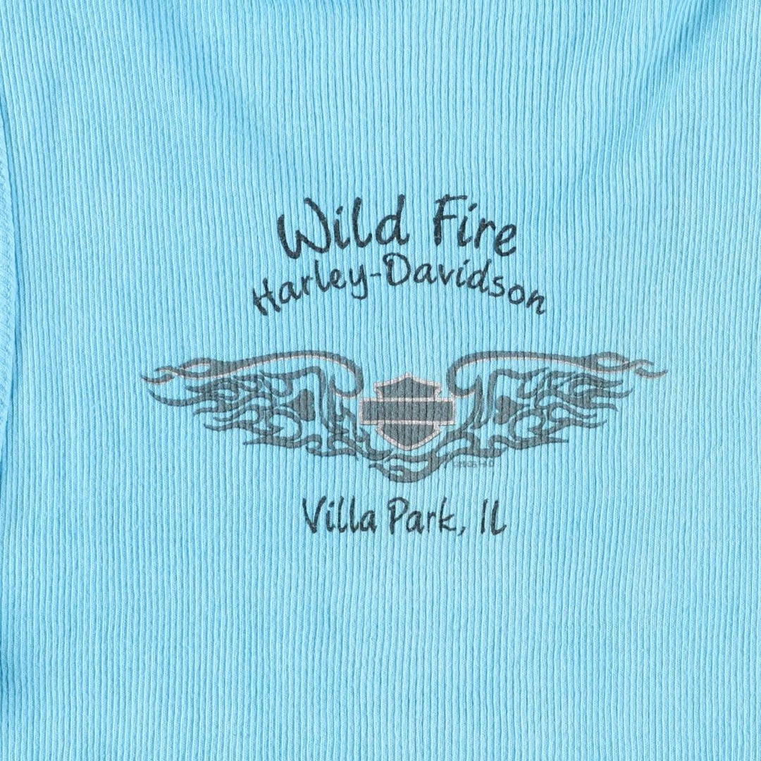 00'S Harley-Davidson Tie-dye Pattern Tank Top Made in USA Women's XXL cotton Blue type light blue Vintage Second Hand