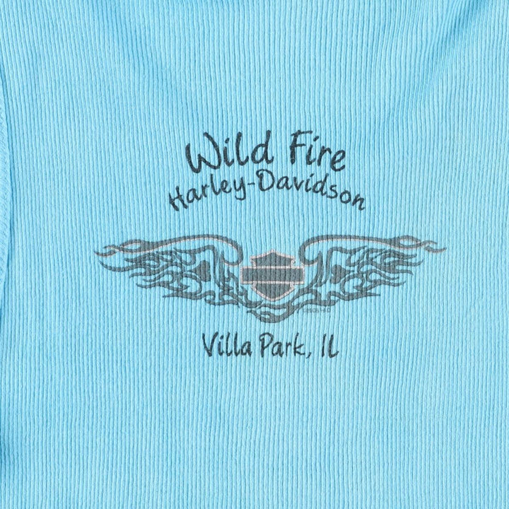 00'S Harley-Davidson Tie-dye Pattern Tank Top Made in USA Women's XXL cotton Blue type light blue Vintage Second Hand