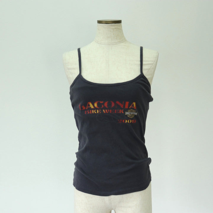 00'S Harley-Davidson Floral Cropped Length Rose Pattern Camisole Women's Size S unclear gray type Vintage Second Hand