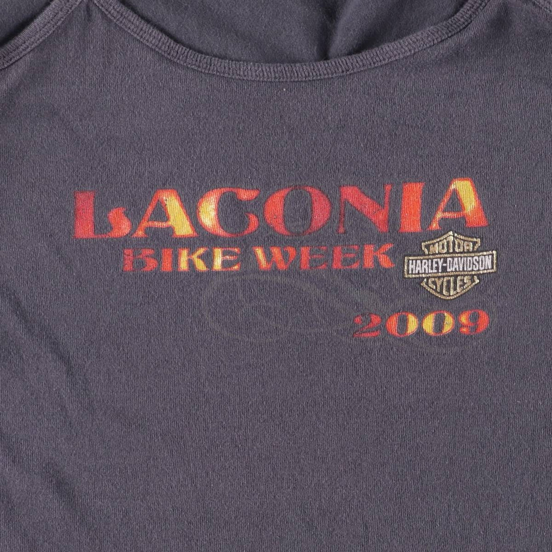 00'S Harley-Davidson Floral Cropped Length Rose Pattern Camisole Women's Size S unclear gray type Vintage Second Hand