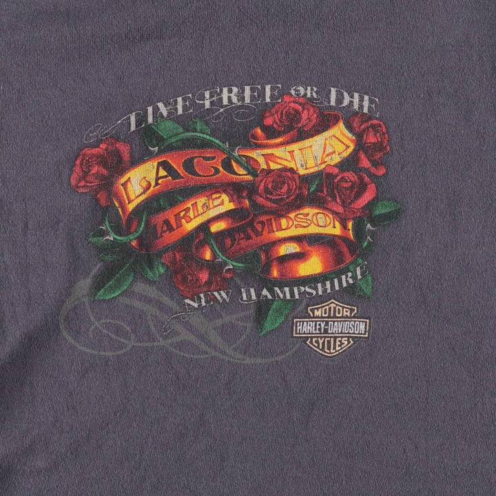 00'S Harley-Davidson Floral Cropped Length Rose Pattern Camisole Women's Size S unclear gray type Vintage Second Hand