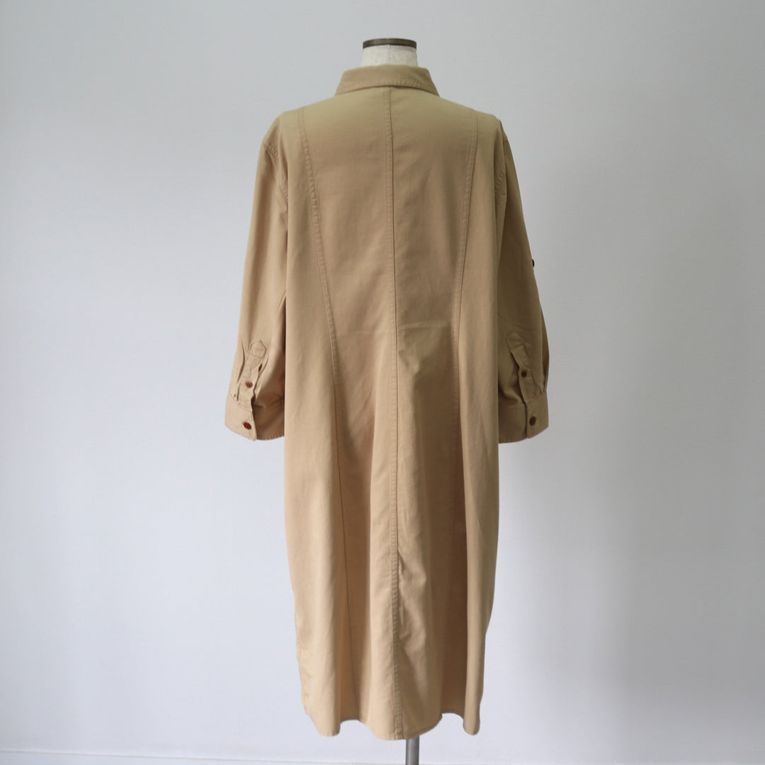Ralph Lauren POLO RALPH LAUREN Long Sleeve Shirt Dress Women's Size L cotton Beige type Vintage Second Hand