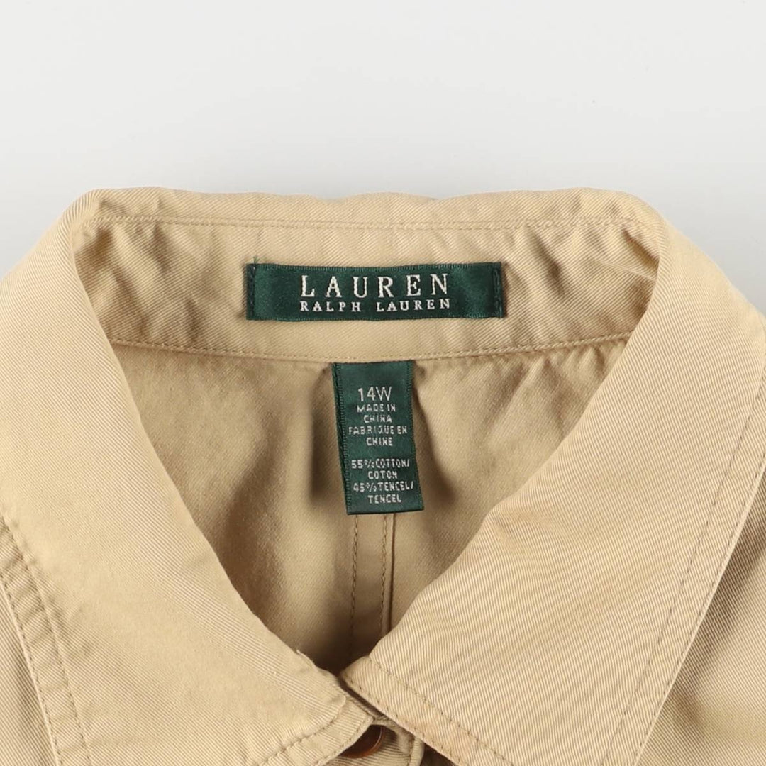 Ralph Lauren POLO RALPH LAUREN Long Sleeve Shirt Dress Women's Size L cotton Beige type Vintage Second Hand
