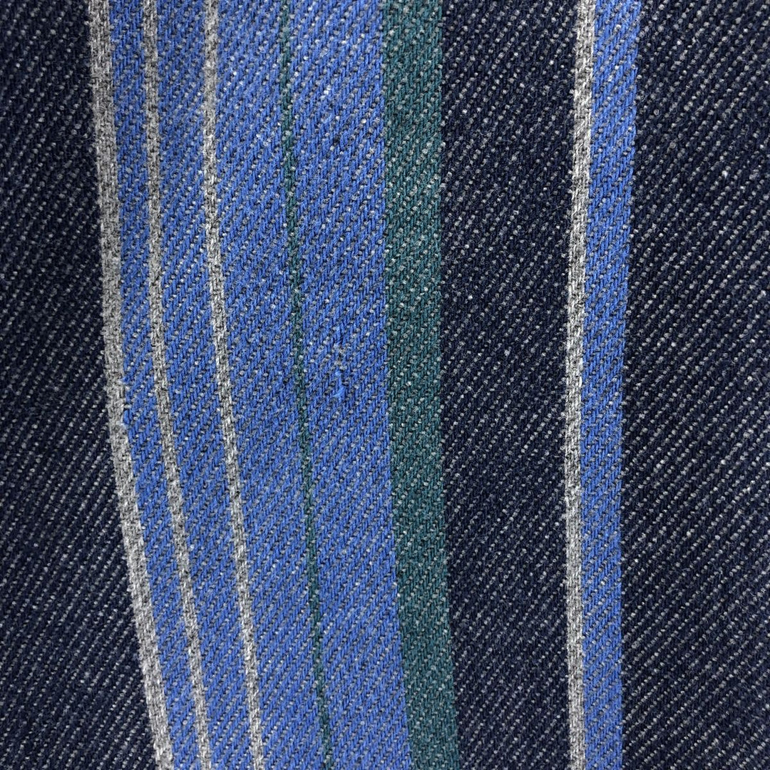 90'S St. John's Bay Heavyweight Multi Stripe Long Sleeve Flannel Shirt Men's XL Vintage cotton blue type Vintage Second Hand