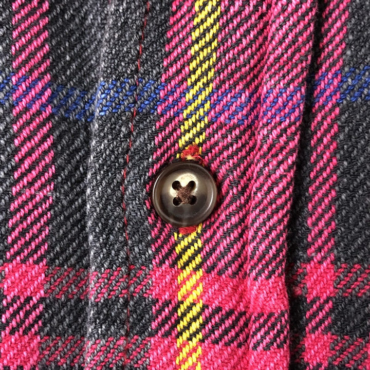 90'S GAP Old Gap Madras Check Long Sleeve Flannel Check Shirt, Men's XL, Vintage unclear pink type Vintage Second Hand