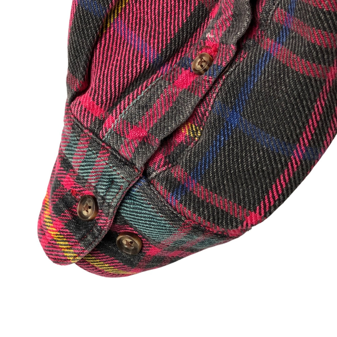 90'S GAP Old Gap Madras Check Long Sleeve Flannel Check Shirt, Men's XL, Vintage unclear pink type Vintage Second Hand