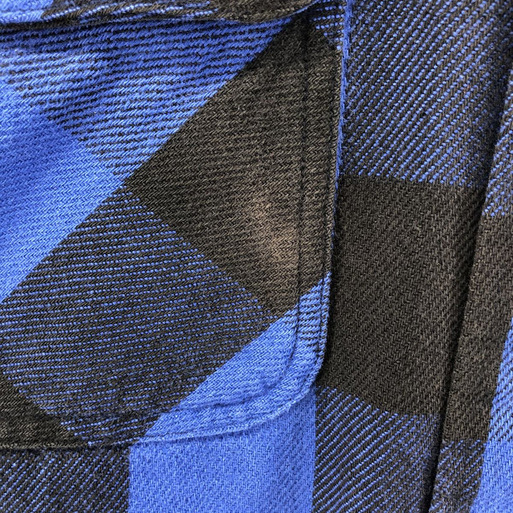 FIELD and STREAM Buffalo Check Long Sleeve Flannel Check Shirt, Men's Size L cotton blue type Vintage Second Hand
