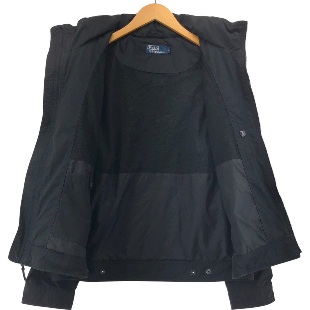 Ralph Lauren POLO by Ralph Lauren windbreaker, men's size L polyester black type Vintage Second Hand