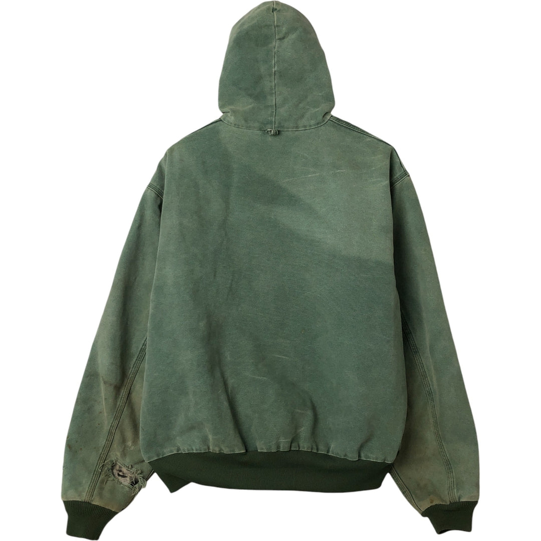 80s-90'S Carhartt Active Jacket Duck Full Zip Parka Made in USA Men's XL Vintage cotton Khaki type Vintage Second Hand