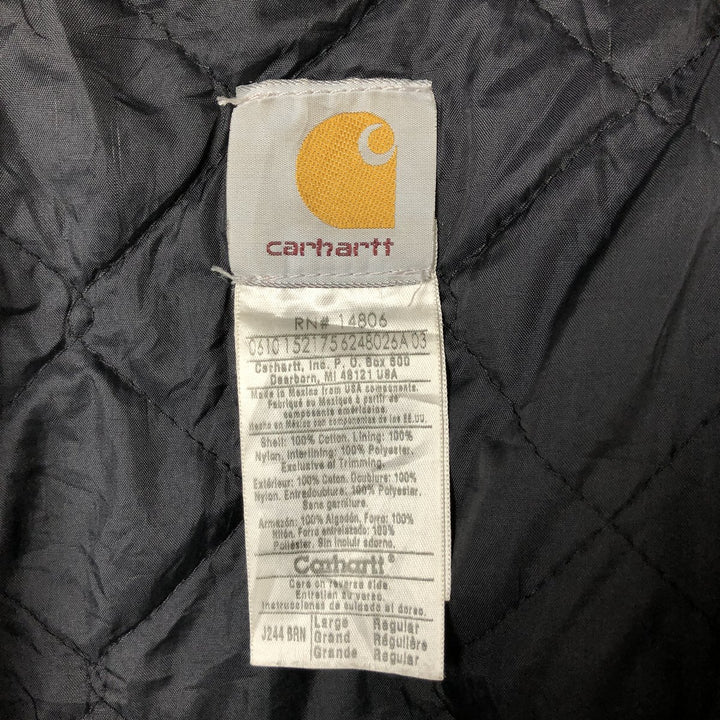 Carhartt Active Jacket Duck Full Zip Hoodie Men's L size cotton Beige type Vintage Second Hand