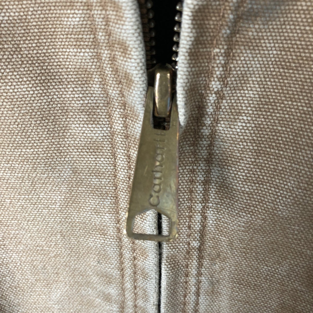 Carhartt Active Jacket Duck Full Zip Hoodie Men's L size cotton Beige type Vintage Second Hand