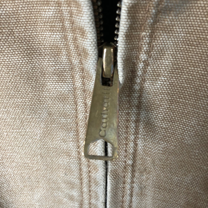 Carhartt Active Jacket Duck Full Zip Hoodie Men's L size cotton Beige type Vintage Second Hand